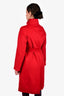 Max Mara Studio Red Wool Belted Coat Size 6