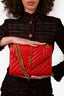 Saint Laurent Red Grained Leather Medium Quilted Envelope Bag