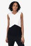 Ted Baker Black/White Sleeveless V-Neck Top Size 0