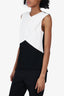 Ted Baker Black/White Sleeveless V-Neck Top Size 0
