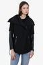 Rudsak Black Zip with Leather Sleeves Coat Size XS