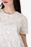 Valentino Cream Cotton Butterfly Crewneck Shirt Size S Mens