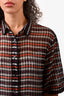 N21 Black/Red Checked Cotton/Silk Button Up Collared Dress with Lace Hem Size 42
