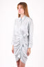 Veronica Beard Light Blue Chambray Asymmetrical Dress with Ruching Size 6
