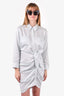 Veronica Beard Light Blue Chambray Asymmetrical Dress with Ruching Size 6