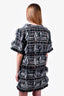 MSGM Black/Grey Wool/Mohair Blend Tweed Top/Skirt with Fringe Detail Set Size 42