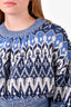 Paco Rabanne Blue Wool Blend Cropped Sweater with Metallic Detail Size L