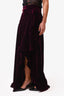 PatBo Bordeaux Velvet Maxi Wrap Skirt Size M