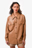 A.L.C. Beige Vegan Leather Button Up Overshirt Size XS