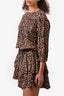 Zadig and Voltaire Leopard Print Ruffle Mini Dress Size S
