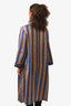 Forte Forte Beige/Blue Striped Jacket with Metallic Stripe Detail Size 0