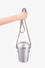 Moschino Silver Trash Can Shoulder Bag with Chain Strap