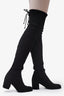 Stuart Weitzman Black Suede Knee High Boots Size 6.5