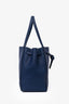 Celine Blue Leather Cabas Medium Phantom Tote