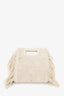 Maje Cream Canvas Fringe Bag