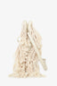 Maje Cream Canvas Fringe Bag