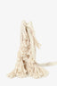 Maje Cream Canvas Fringe Bag