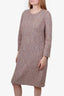 Escada Rose Tweed Sequin Long-Sleeve Dress size 44 with Tag