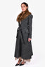 Smythe Grey Wool Belted Faux Fur Collar Coat Size XS