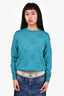 Moschino Green Wool Teddy Bear All Over Crewneck Sweater Size XXS