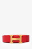 Hermes Red Leather Reversible 'H' Belt Size 80