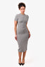 Fendi Black/White 'FF' Monogram Jacquard Bodycon Dress Size 36