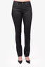 Saint Laurent Black Wax Coated Pants Size 28