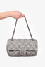 Chanel 2011 Grey Quilted Nylon Medium Single Bubble Flap Shoulder Bag
