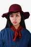 Borsalino X Ami Burgundy Wool Brimmed Hat Size 57