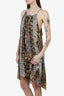 Isabel Marant Brown/Orange Silk Halter Neck Dress Size 38