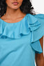Max Mara Weekend Blue Ruffle Top Size XS