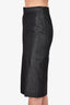 Gucci Grey Denim Midi Skirt with Slit Size 42