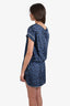 Louis Vuitton Navy Silk Cheetah Print Slip Size 38
