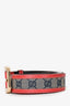 Gucci Navy GG Canvas/Red Leather Belt Size 85