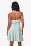 Balmain Light Blue Knit Halter Neck Mini Dress Size 40