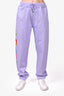 Helmut Lang Purple Cotton Graphic '3D' Drawstring Sweatpants Size M Mens