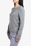 Oscar De La Renta Grey Cashmere Swarovski Crystal Sweater Size M