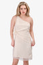 3.1 Phillip Lim Beige Patterned Silk Cold Shoulder Dress Size 8