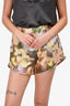 Nanushka Pink/Multicolour Watercolour Printed Silk Mini Shorts Size S