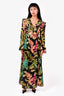 PatBO Black Tropicalia Plunge Maxi Dress Size S