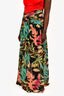 PatBO Black Tropicalia High-Slit Maxi Skirt Size 8