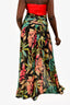 PatBO Black Tropicalia High-Slit Maxi Skirt Size 8