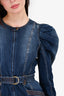 Ulla Johnson Dark Denim Puff Sleeve 'Cori' Belted Mini Dress Size 2