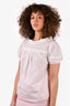 Miu Miu White Cotton Mock Neck Blouse Size 36