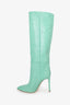Paris Texas Wasabi Embossed Crocs Stiletto Boots Size 36.5