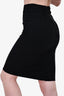 Lanvin Black Pleated Midi Pencil Skirt Size 34