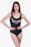 Moschino Black Sleeveless One Piece Teddy Logo Swimsuit Size 2