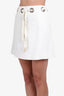 Chloe White Cotton Blend Skirt with Grommet Detail Size 36 (As Is)