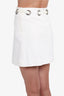 Chloe White Cotton Blend Skirt with Grommet Detail Size 36 (As Is)