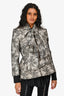 Giambattista Valli Haute Couture Cream/Black Lace Bow Front Jacket Size 2